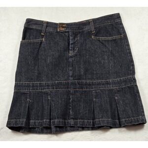 y2k Juniors Sizing Denim Mini  Pleated Mossissue Skirt Size 9